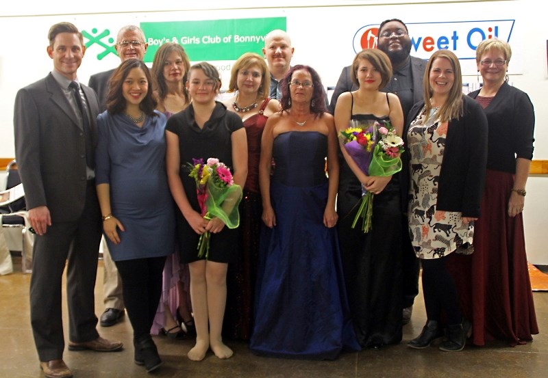 The cast of Sweet Oil, along with director Chris Cowden and producer Petcharnin Cowden (far left), at the film&#8217;s Dec. 2 premiere.