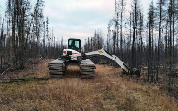 One of the amphibious vehicles being used by Cenovus for their caribou habitat restoration.