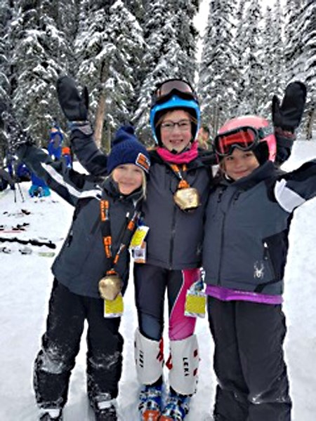 Annabelle Iverson, third place girls under seven, Eva Schafer, third place girls under nine, Reighynn Pawlowski, girls under eight racer.