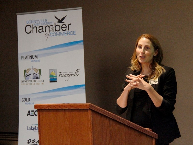 On Thursday, March 23, local businesses learned about the programs and services available in the Lakeland. Kara Johnston of Alberta Innovates, explains what their company can 