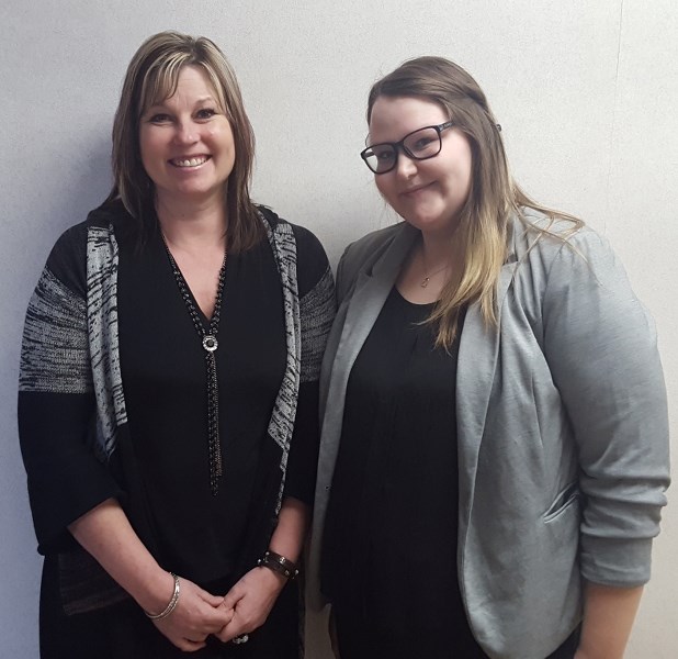 Glendon School principal Janice Muench with teacher and Edwin Parr Award nominee Brittany Norton.