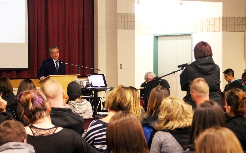 At an open house last week, parents voiced their concerns over the options presented by the Lakeland Catholic School District for a reconfiguration of their Bonnyville