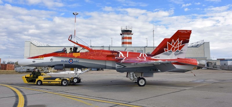 The Canada 150 Demonstration CF-18 was unveiled on Tuesday, April 4 at 4 Wing Cold Lake.