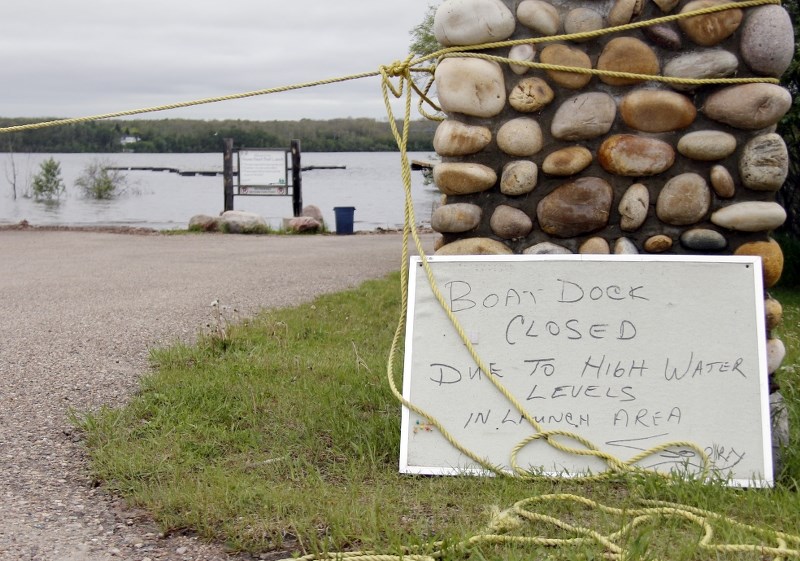 The Vezeau Beach boat launch is closed due to high water levels at Moose Lake.