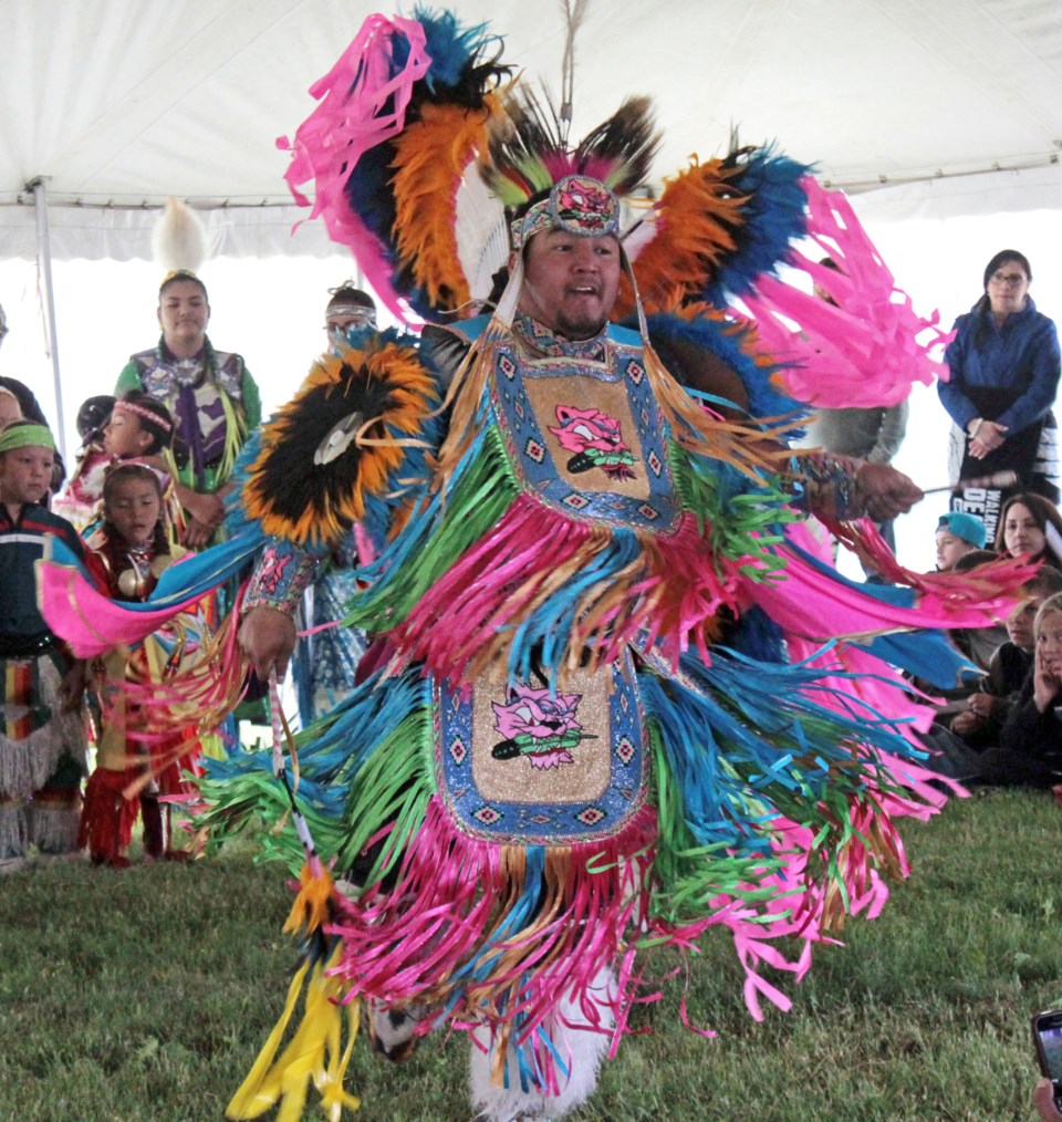 Dancers put on a colourful display of culture during the Aboriginal Day celebrations in Bonnyville. The event was hosted by the Bonnyville Friendship Centre on Wednesday,