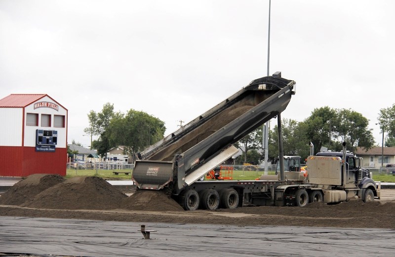 Regardless of a wet spring, upgrades to Walsh Field are on schedule.