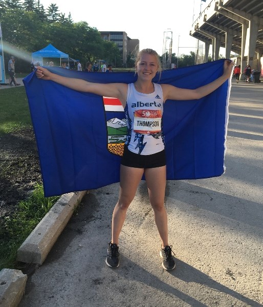 Natalie Thompson was representing Alberta at the Canada Summer Games in Winnipeg, MB. She finished in the top 10 for track.
