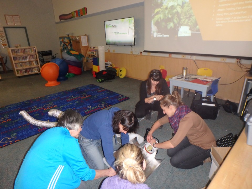 The teachers of Ardmore School volunteered to learn about the program and build the structure that will house their Little Green Thumbs garden.