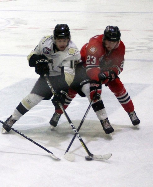 Bobby Young holds his position during the Pontiacs game against the Storm on Sunday.