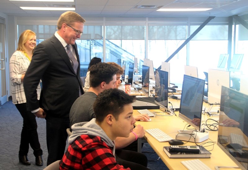 Education Minister David Eggen toured the modernized NDHS on Friday, Dec. 8 as part of the grand opening.