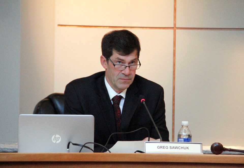 MD of Bonnyville Reeve Greg Sawchuk during Wednesday&#8217;s council meeting.
