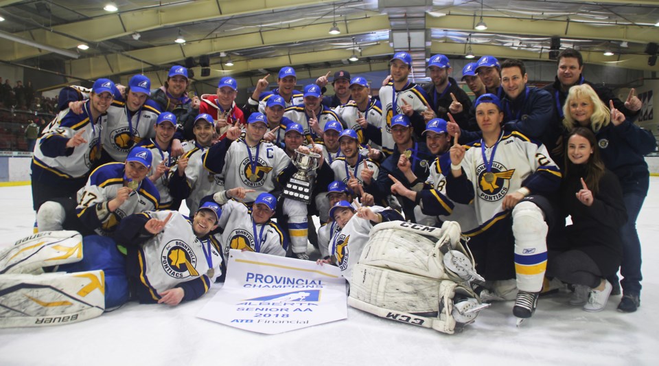 The Bonnyville Sr. Pontiacs not only hosted the Sr. AA Provincial Championships, but also came out on top after winning gold.