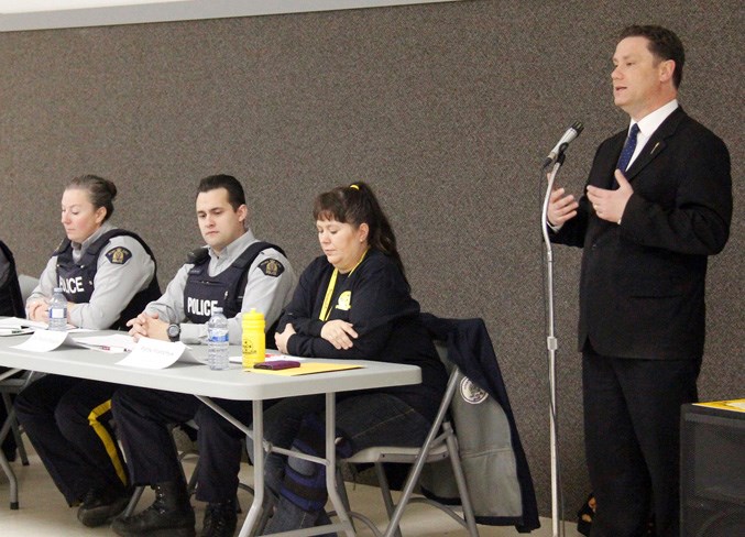 Bonnyville-Cold Lake MLA Scott Cyr encourages those in attendance to write a letter expressing their concerns about rural crime.