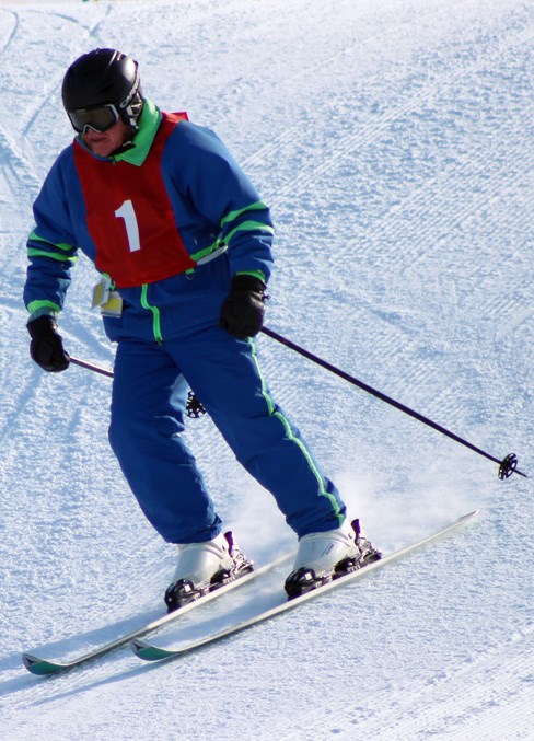  Allen Elliot, 85, was the only senior participating in the 85-plus alpine skiing event.