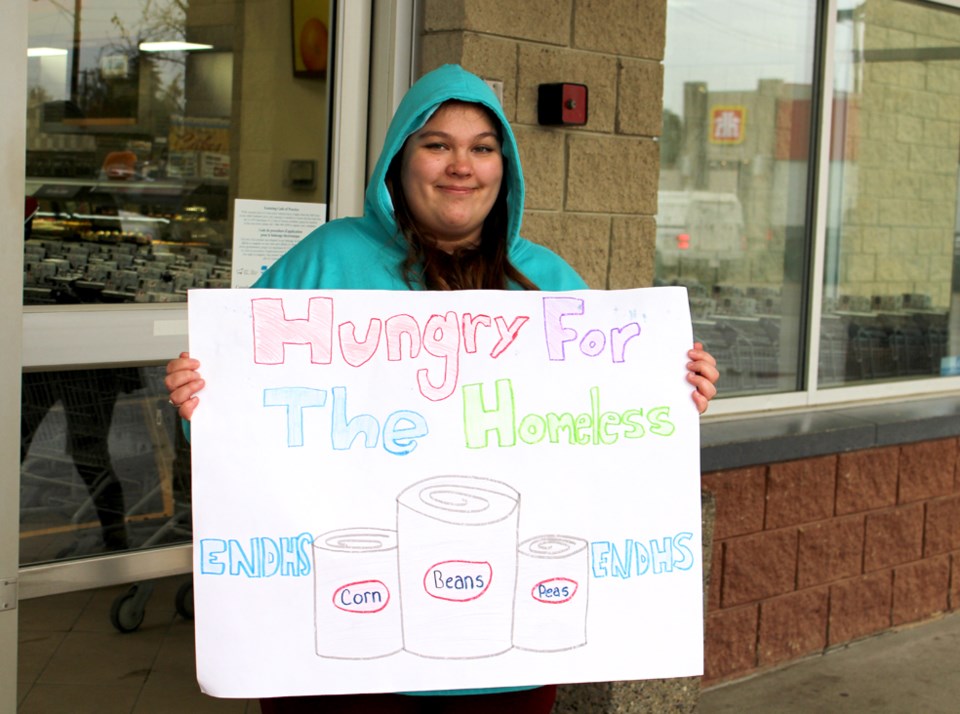  Grade 12 NDHS student Erica Ostashek was stationed at the Bonnyville Sobeys during Hungry for the Homeless.