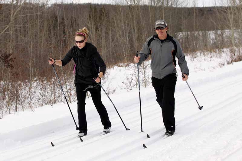 Jennine Field and Dale Field participate in the Iron Horse Cross Country Ski tour put together by the Lakeland Cross Country Ski Club and held on Sunday afternoon. The 15 km