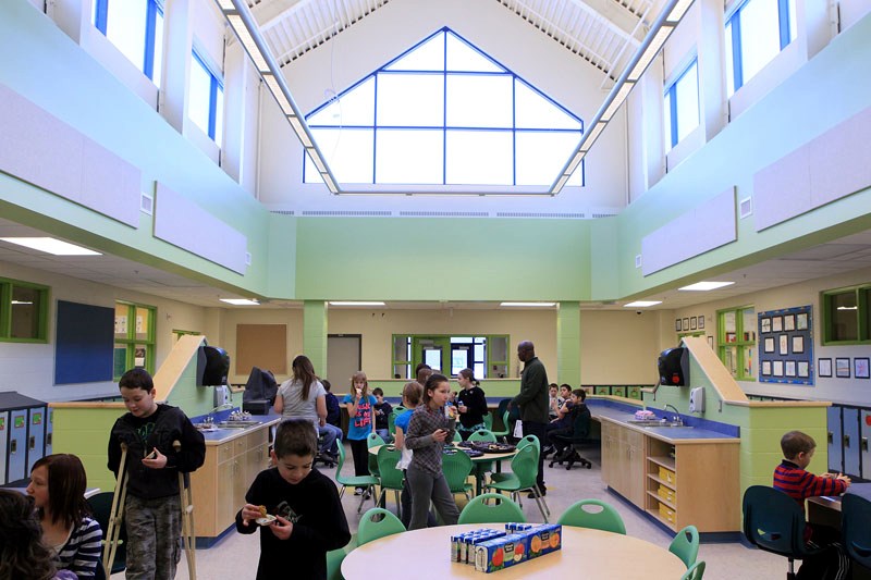 This photo shows a part of Ecole du Sommet&#8217;s elementary wing. Students moved into the brand new building in St. Paul on the Feb. 16 morning. The building shares the