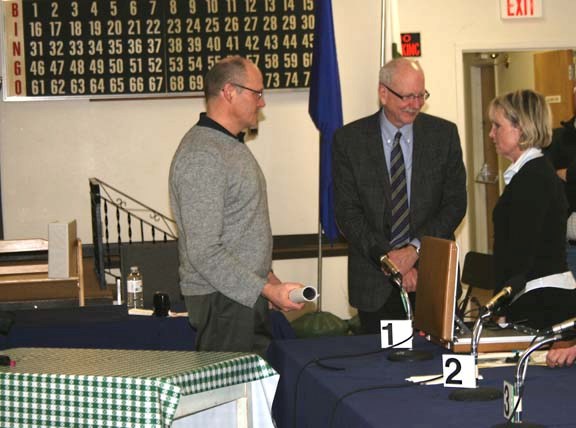The ERCB hearing of the Minnie Lake Conservation Society against proposed CNRL drilling wrapped up on Thursday at the Glendon and District Seniors Centre. Left: MLCS member