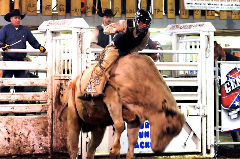 Thirty riders came to St. Paul&#8217;s Ag Corral for Bull-A-Rama on Saturday. The packed house saw the bullriders try to break the eight second mark to make it to the