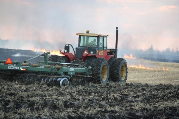Firefighters responded to a call of a fire in a field northeast of St. Paul on Range Road 85 north of Highway 29 on May 10. By plowing the perimeter of the field, the farmer