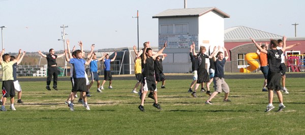 The St. Paul Lions football team hit the field last week for testing to help determine player&#8217;s positions for the season.