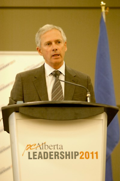 PC leadership candidate Rick Orman speaks at the forum in Vermilion in July.