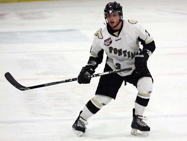 Jordon Krankowsky, originally of St. Paul, is having a great fourth year with the Bonnyville Junior A Pontiacs. He is pictured prior to being named an assistant captain.