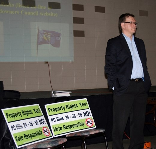 Keith Wilson launched the Property Rights Yes! campaign in St. Paul on Wednesday.
