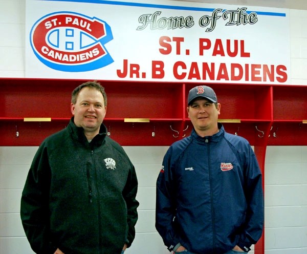 Ted Graling (left) is the new general manager and Joe Young is the new head coach of the St. Paul Canadiens Junior B hockey team. Last season the Habs finished with three
