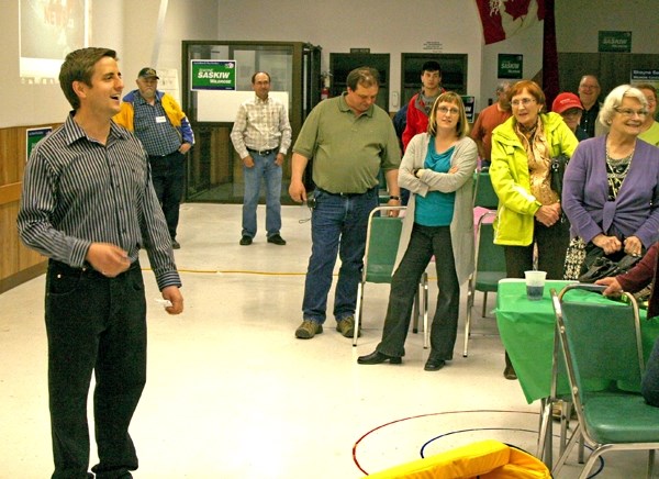 Wildrose MLA Shayne Saskiw thanks supporters after election results were announced on April 23 at the St. Paul Centennial Senior Citizens Centre.
