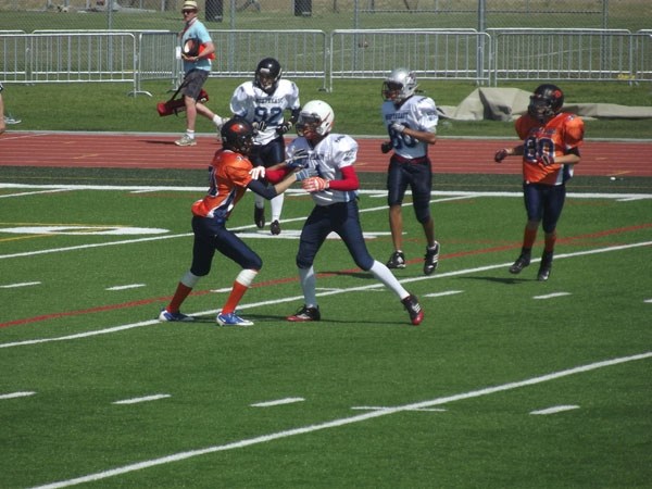 St. Paul&#8217;s Brian Boucher (number 11) was one of several local athletes to compete at the Alberta Summer Games this past weekend. Boucher and his Zone 7 team, in white,
