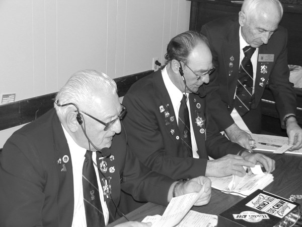 John Buryn, Tom Melnyk and Mike Warholik with the St. Paul Elks take to the air with the Elks&#8217; last radio auction, held back in March of 2007. The Elks have decided to