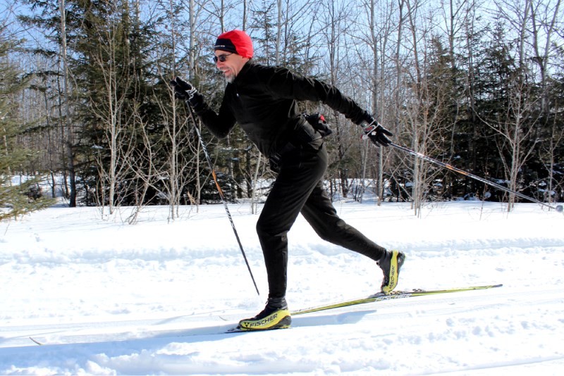 Pierre Lamoureux takes to the Cooknell trails just north of town to enjoy some of the best snow conditions of the season, which has been one of the longest in Lakeland Cross