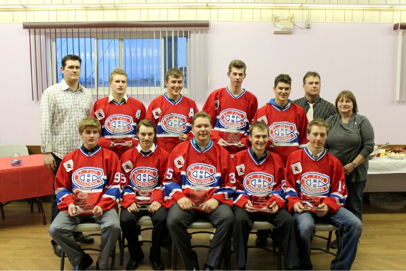 Ten awards were presented to players of the St. Paul Junior B Canadiens at a banquet on Saturday evening at the Elks Hall.