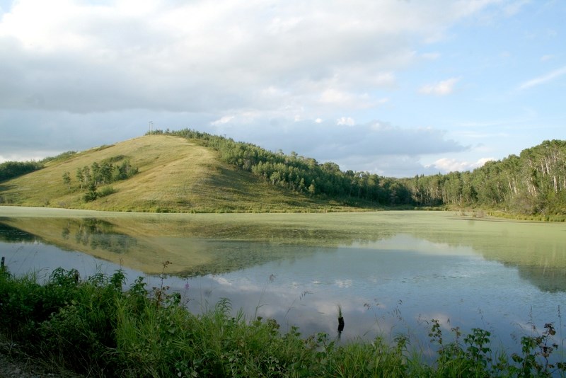 Along the way to the Edouardville Staging Area, the MLA Trail Ride stopped at Three Pole Hill, going east along the Iron Horse Trail, from St. Paul.