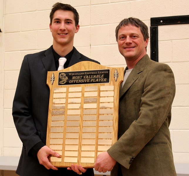 St. Paul Lions quarterback Brenden McKay was named the Wheatland Football League&#8217;s Most Valuable Offensive Player at the Lions player appreciation and awards night last 