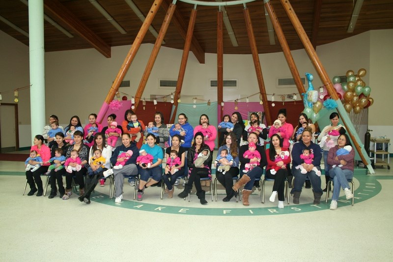 Mothers, grandmothers, aunts, and other relatives of the children born in 2013 in Saddle Lake came together to celebrate at a special baby event on Jan. 29.