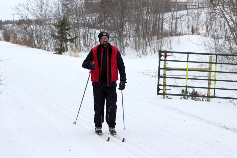 Jean Champagne takes part in the Iron Horse Cross Country Ski Tour, hosted by the Lakeland Cross Country Ski Club, from St. Paul to St. Edouard, on Sunday morning.