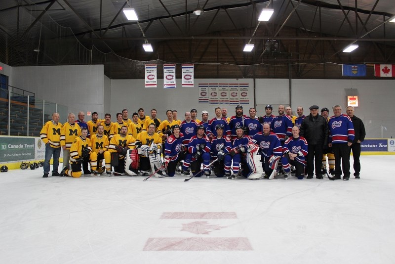 The Wolverines and the Pats squared off at Xtreme Hockey Night in St. Paul, a charity hockey game featuring a wealth of local talent at the Clancy Richard Arena on Saturday