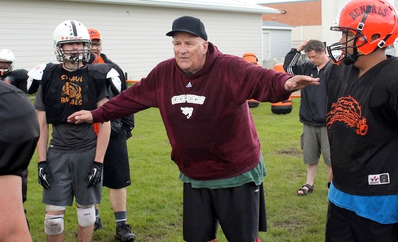 Bill MacDermott, a former CFL and NFL coach with 50 years of experience, led linemen from the Lions and Bengals through a three hour practice last Friday.