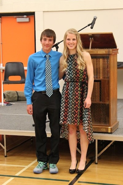 Nicholas Lupul and Hayley Smid were awarded with the title of male and female athelte of the year at the St. Paul Regional High School Athletic Awards last Tuesday evening.