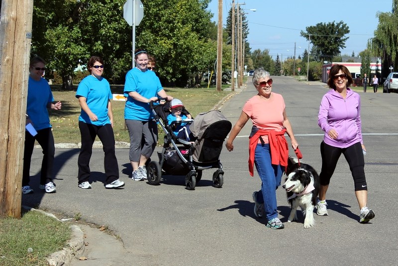 Participants were all smiles as they set out to begin the Terry Fox Run in St. Paul on Sept. 14.