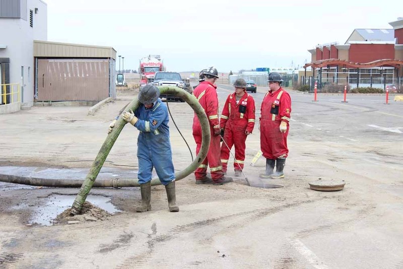 Crews worked throughout the day on Nov. 4 in order to contain and clean up the spill.