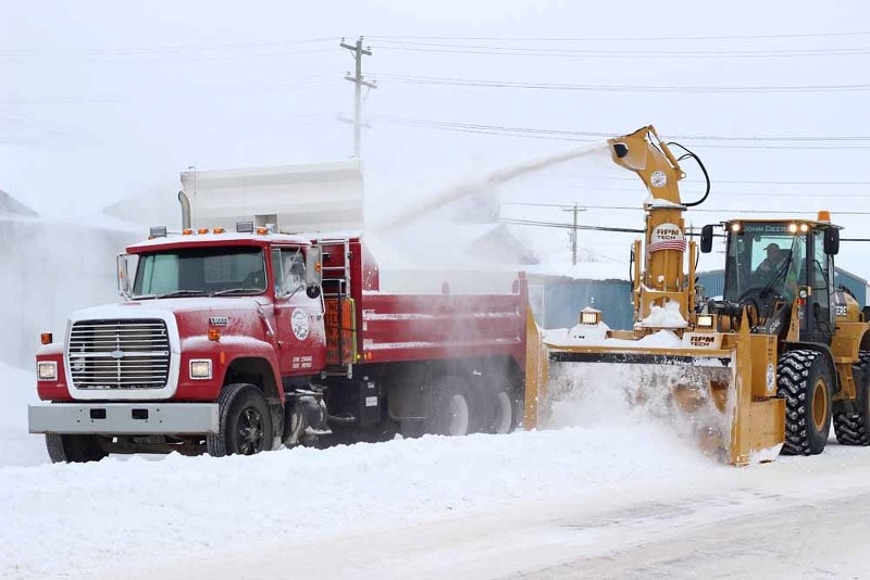 A new snow blower purchased by the Town of St. Paul this spring is helping clean up roads after the recent heavy snowfall.