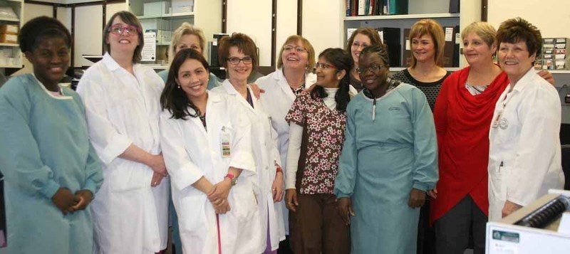 Lab technicians at the St. Therese Health Centre have been pleased to receive a newer, more efficient hematology analyzer, thanks to the efforts of the St. Paul and District