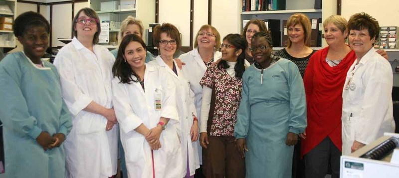 Lab technicians at the St. Therese Health Centre have been pleased to receive a newer, more efficient hematology analyzer, thanks to the efforts of the St. Paul and District