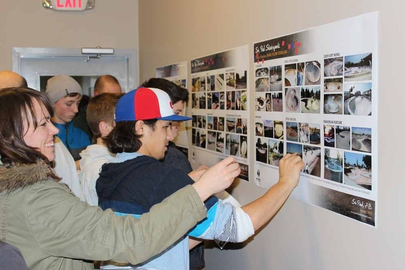 One of the activities at the meeting was for community members to place stickers on aspects of the park they would most like to see incorporated into the design.