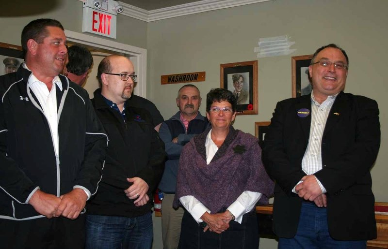 Darrell Younghans and scrutineer and supporter Maureen Miller (at right) was full of smiles early on Sunday morning, after results from the PC nomination for the riding were