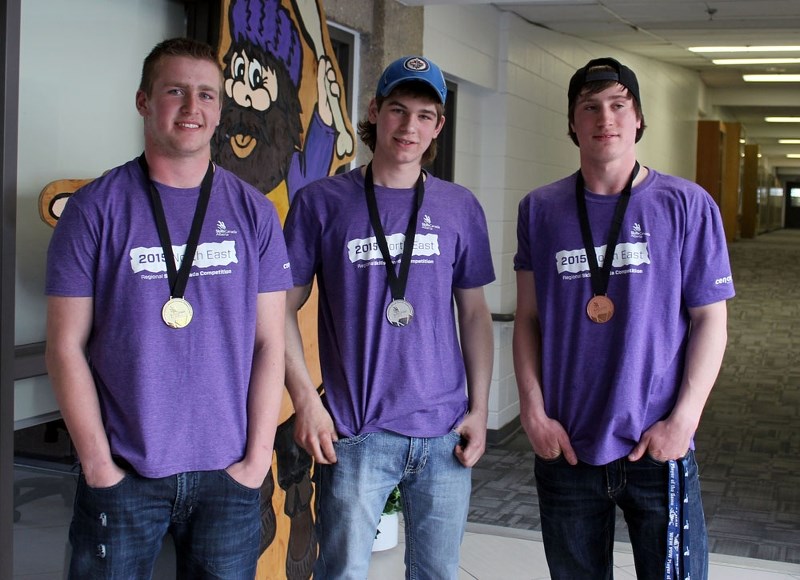 Regional High School students Jordan Suvak, Levi Labant and Cory Suvak all received medals in the welding category at a Skills Canada Alberta regional competition, March 24.