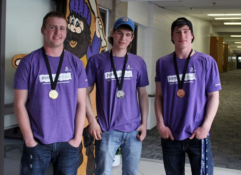 Regional High School students Jordan Suvak, Levi Labant and Cory Suvak all received medals in the welding category at a Skills Canada Alberta regional competition, March 24.